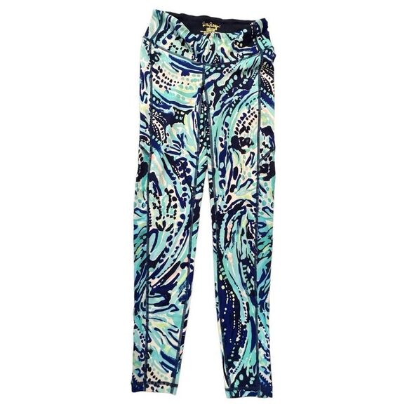 Lilly Pulitzer Luxletic Weekender Legging Crash the Bash in Bright Blue XXS NWT - Picture 6 of 10